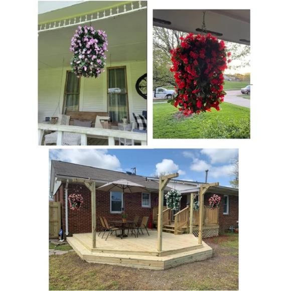 Hanging Artificial Flowers Basket, Fake Hanging Plant, Silk Orchid Flowers - Picture 4 of 6